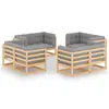Image de vidaXL Salon de jardin 8 pcs avec coussins Bois de pin massif