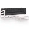 Image de vidaXL Salon de jardin 4 pcs avec coussins Bois de pin massif