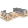 Image de vidaXL Salon de jardin 6 pcs avec coussins Bois de pin massif