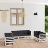 Image de vidaXL Salon de jardin 7 pcs avec coussins Bois de pin massif