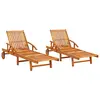Image de vidaXL Chaises longues lot de 2 Bois d'acacia solide