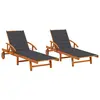 Image de vidaXL Chaises longues lot de 2 avec coussins Bois d'acacia solide