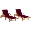 Image de vidaXL Chaises longues lot de 2 avec coussins Bois d'acacia solide
