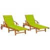 Image de vidaXL Chaises longues lot de 2 avec coussins Bois d'acacia solide