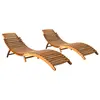 Image de vidaXL Chaises longues lot de 2 Bois d'acacia solide