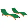 Image de vidaXL Chaises longues lot de 2 avec coussins Bois d'acacia solide