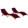 Image de vidaXL Chaises longues lot de 2 avec coussins Bois d'acacia solide