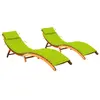 Image de vidaXL Chaises longues lot de 2 avec coussins Bois d'acacia solide