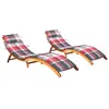 Image de vidaXL Chaises longues lot de 2 avec coussins Bois d'acacia solide