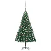 Image de vidaXL Arbre de Noël artificiel pré-éclairé et boules vert 150 cm PVC