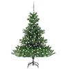 Image de vidaXL Sapin de Noël artificiel Nordmann avec LED et boules Vert 210cm