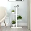 Image de vidaXL Support pour plantes 4 niveaux 43x22x76 cm Blanc Métal