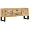Image de vidaXL Meuble TV 110x30x45 cm Bois de manguier brut