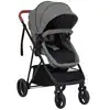 Image de vidaXL Poussette pour bébé 2-en-1 Gris clair et noir Acier