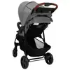Image de vidaXL Poussette pour bébé 2-en-1 Gris clair Acier