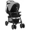Image de vidaXL Poussette pour bébé 2-en-1 Gris clair et noir Acier