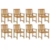Image de vidaXL Chaises de jardin lot de 8 Bois d'acacia solide