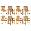 Image de vidaXL Chaises de jardin lot de 8 Bois d'acacia solide