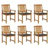 Image de vidaXL Chaises de jardin avec coussins lot de 6 Bois d'acacia massif