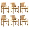 Image de vidaXL Chaises de jardin avec coussins lot de 6 Bois d'acacia massif