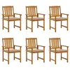 Image de vidaXL Chaises de jardin avec coussins lot de 6 Bois d'acacia massif