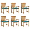 Image de vidaXL Chaises de jardin avec coussins lot de 6 Bois d'acacia massif