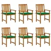 Image de vidaXL Chaises de jardin avec coussins lot de 6 Bois d'acacia massif