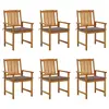 Image de vidaXL Chaises de jardin avec coussins lot de 6 Bois d'acacia massif