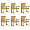 Image de vidaXL Chaises de jardin avec coussins lot de 6 Bois d'acacia massif