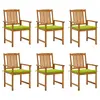 Image de vidaXL Chaises de jardin avec coussins lot de 6 Bois d'acacia massif
