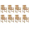 Image de vidaXL Chaises de jardin avec coussins lot de 8 Bois d'acacia solide