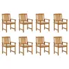 Image de vidaXL Chaises de jardin avec coussins lot de 8 Bois d'acacia solide