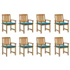 Image de vidaXL Chaises de jardin avec coussins lot de 8 Bois d'acacia solide