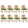 Image de vidaXL Chaises de jardin avec coussins lot de 8 Bois d'acacia solide