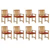 Image de vidaXL Chaises de jardin avec coussins lot de 8 Bois d'acacia solide
