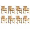 Image de vidaXL Chaises de jardin avec coussins lot de 8 Bois d'acacia solide