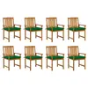 Image de vidaXL Chaises de jardin avec coussins lot de 8 Bois d'acacia solide