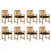 Image de vidaXL Chaises de jardin avec coussins lot de 8 Bois d'acacia solide