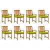 Image de vidaXL Chaises de jardin avec coussins lot de 8 Bois d'acacia solide