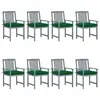 Image de vidaXL Chaises de jardin et coussins lot de 8 Bois acacia solide Gris