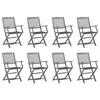 Image de vidaXL Chaises pliables d'extérieur lot de 8 et coussins Bois d'acacia