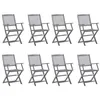 Image de vidaXL Chaises pliables d'extérieur lot de 8 et coussins Bois d'acacia