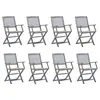 Image de vidaXL Chaises pliables d'extérieur lot de 8 et coussins Bois d'acacia