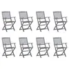 Image de vidaXL Chaises pliables d'extérieur lot de 8 et coussins Bois d'acacia