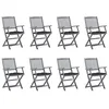 Image de vidaXL Chaises pliables d'extérieur lot de 8 et coussins Bois d'acacia