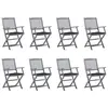 Image de vidaXL Chaises pliables d'extérieur lot de 8 et coussins Bois d'acacia