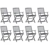 Image de vidaXL Chaises pliables d'extérieur lot de 8 et coussins Bois d'acacia
