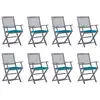 Image de vidaXL Chaises pliables d'extérieur lot de 8 et coussins Bois d'acacia