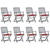 Image de vidaXL Chaises pliables d'extérieur lot de 8 et coussins Bois d'acacia