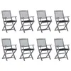 Image de vidaXL Chaises pliables d'extérieur lot de 8 et coussins Bois d'acacia